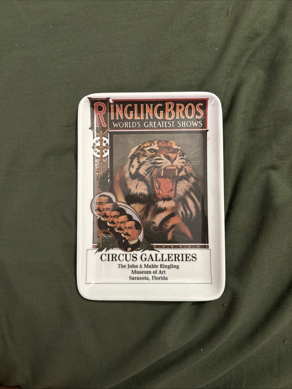 Ringling Bros 1907 Tiger Poster Souvenir Plastic Trinket Tray FAMA Circus